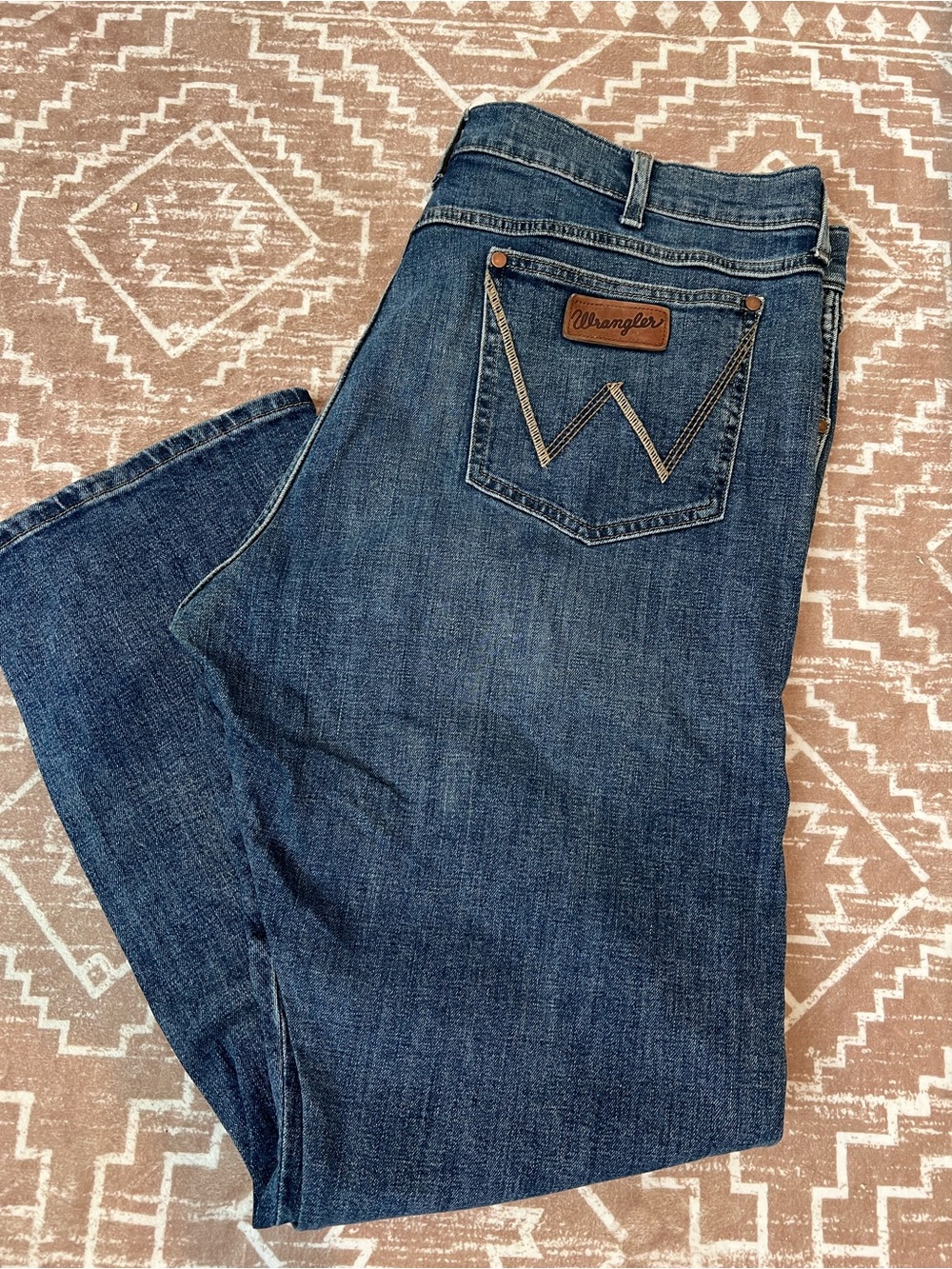Wrangler Retro Men's Dark Blue Bootcut Jeans - Classic Western Style Sz 40x32